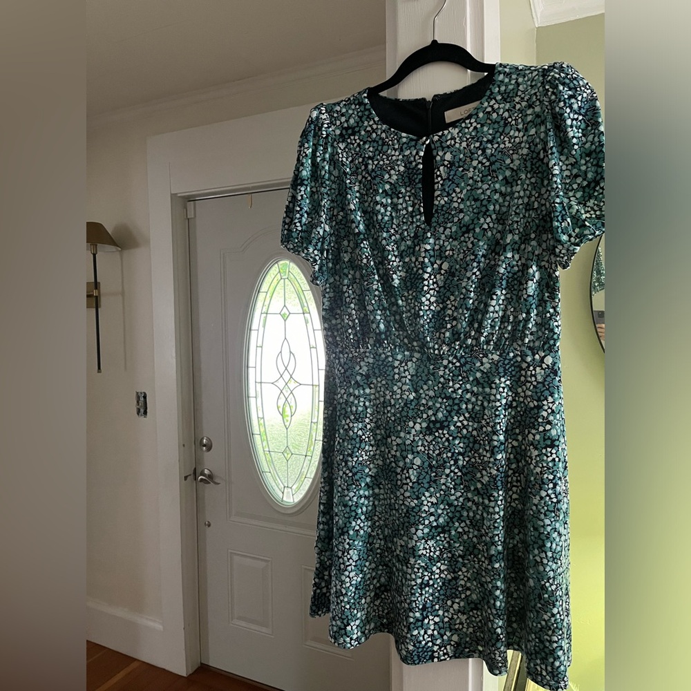 Stretchy Blue/Green Casual Professional Loft Dress